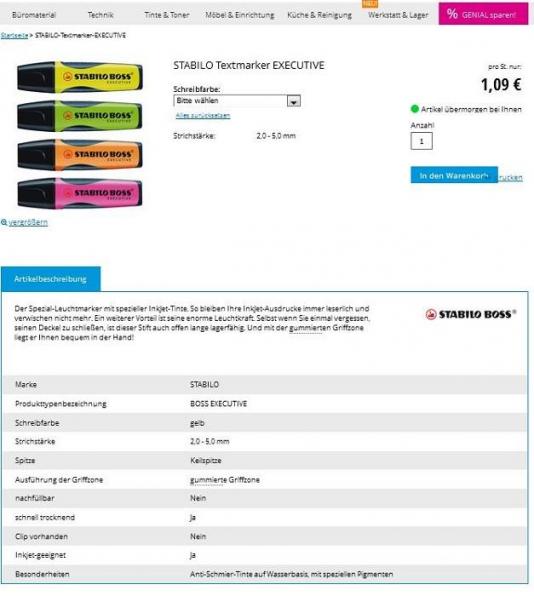 büroplus.de Produktbeschreibung screenshot