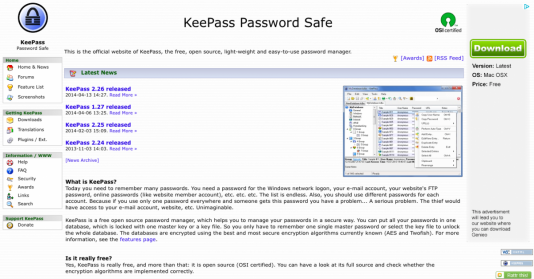 KeePass screenshot Userinterface