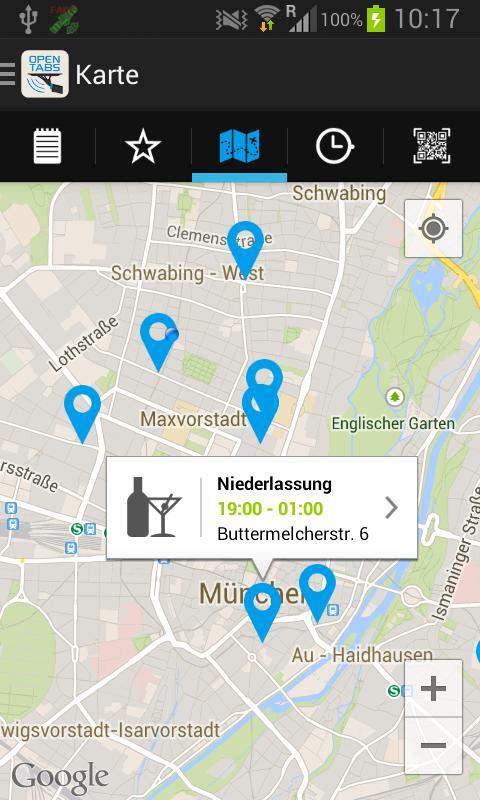 opentabs location maps screenshot