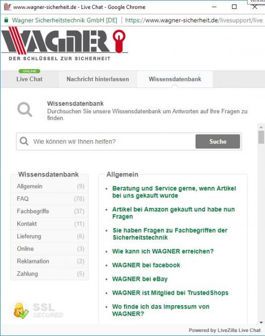 Wagner Sicherheit Support FAQs