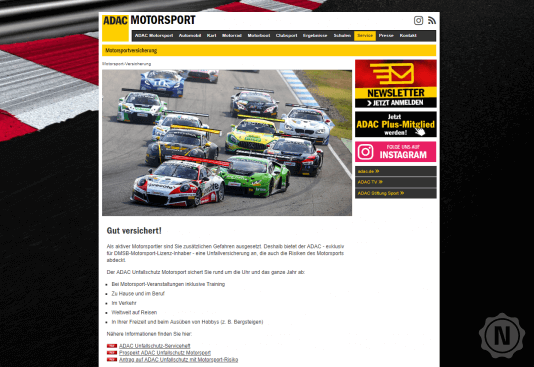 ADAC Unfallschutz Motorsport Homepage
