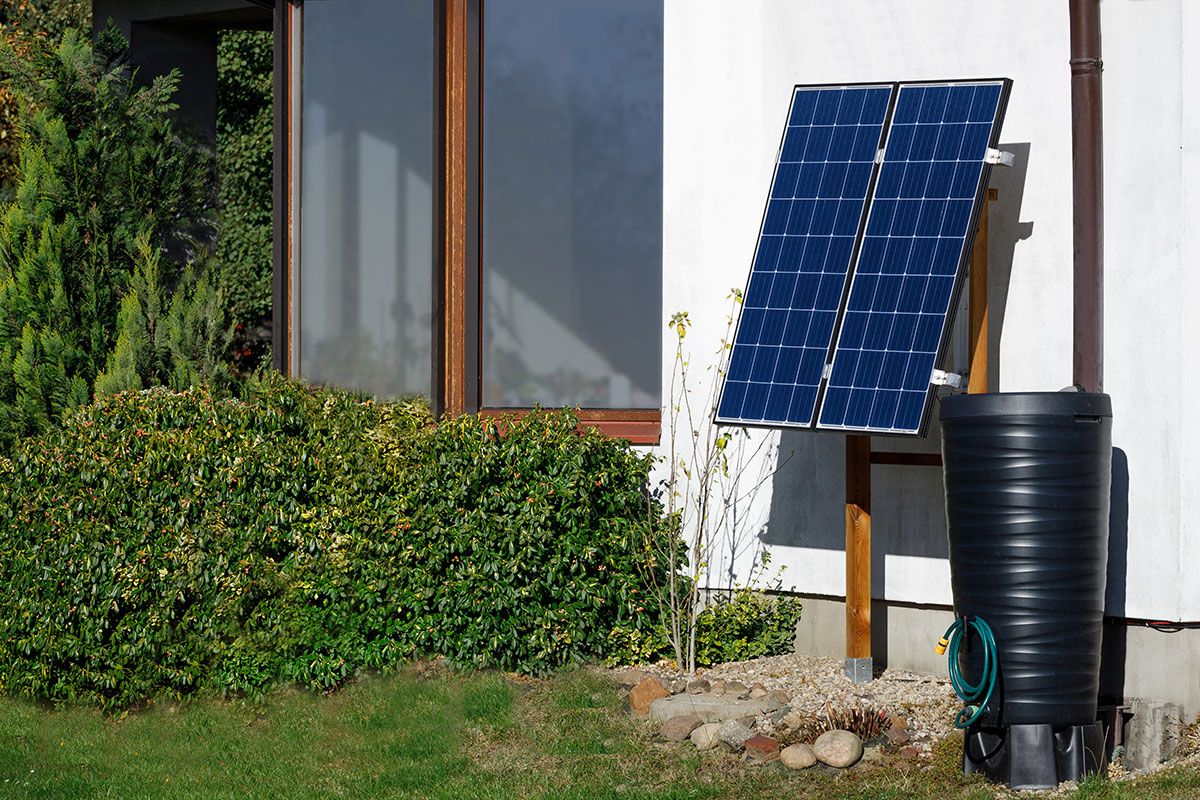 Mini-Solaranlage im Garten