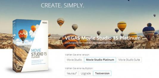 Vegas Movie Studio Webseite