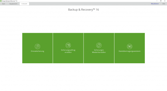 Paragon Backup & Recovery X-Ansicht