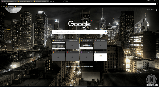 Chrome Theme Night Time in New York City