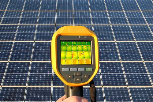 Wärmebild einer Fotovoltaik-Anlage