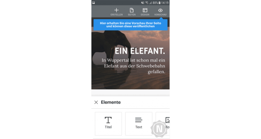 Weebly mobile Ansicht