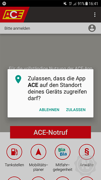 ACE-App Standort