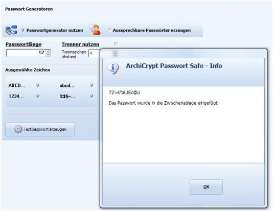 ArchiCrypt Passwort Safe Passwort Generator