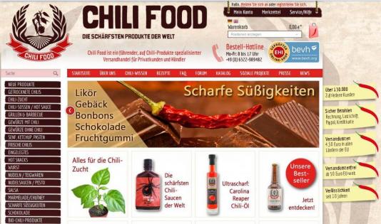 Chili Food Startseite Screenshot