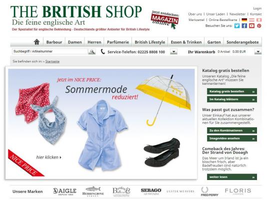 The British Shop Startseite Screenshot