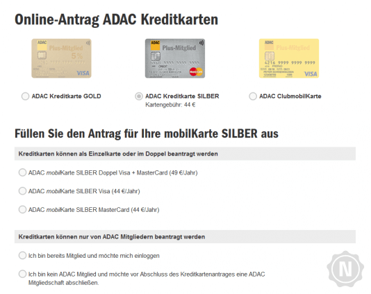 ADAC Kreditkarte online Antrag