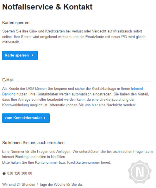 DKB Notfallservice