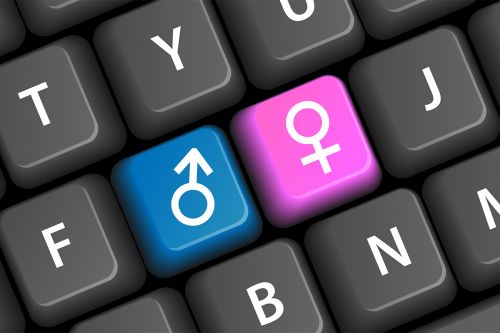 Tastatur mit männlich und weiblich Symbol