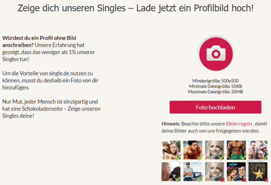 Single.de - Profilbild hochladen