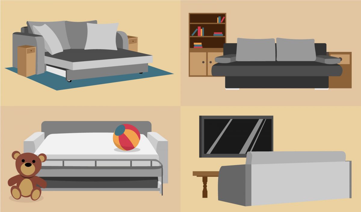 vier Schlafsofas