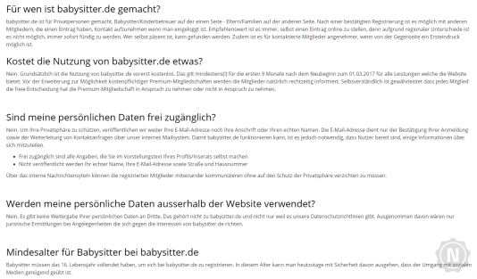 babysitter.de FAQ