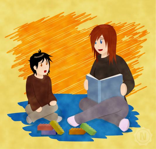 Bild: Frau liest Kind vor