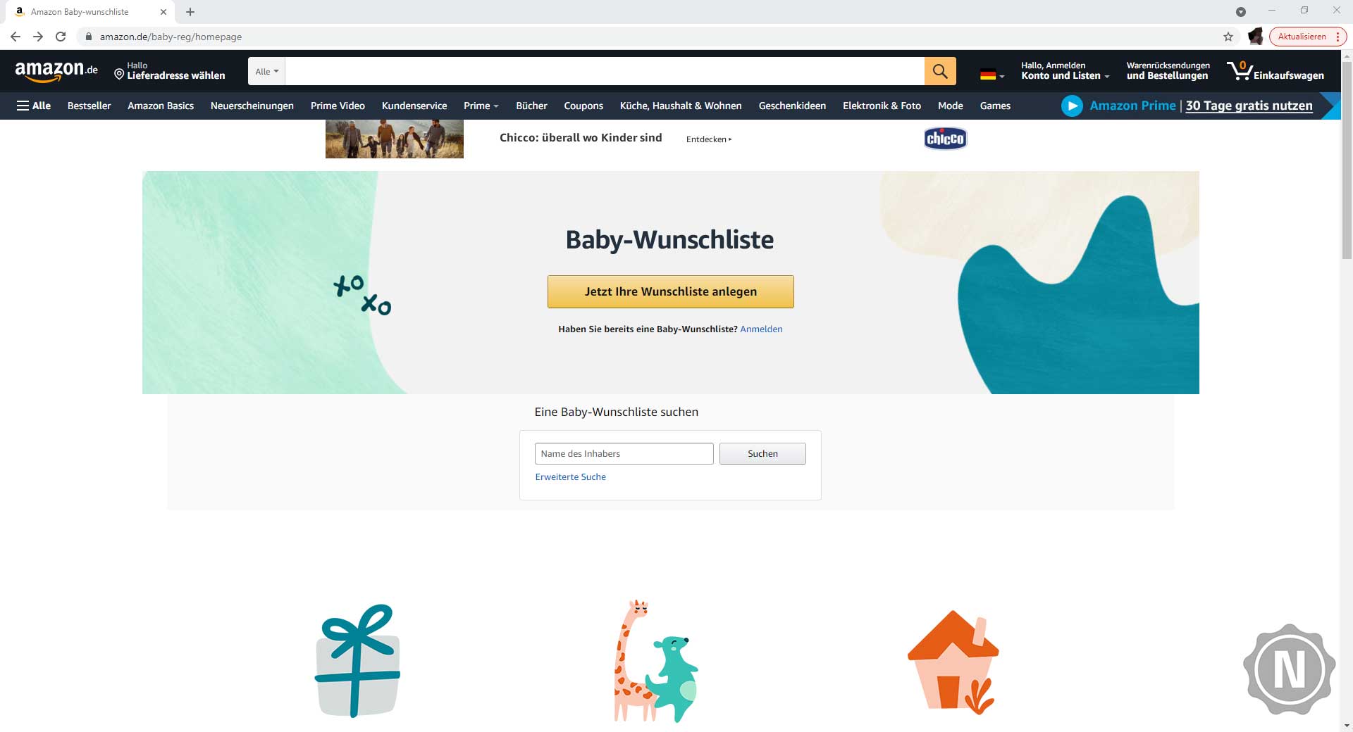 Organisierte Geschenke für den Nachwuchs – Amazon Baby Wishlist
