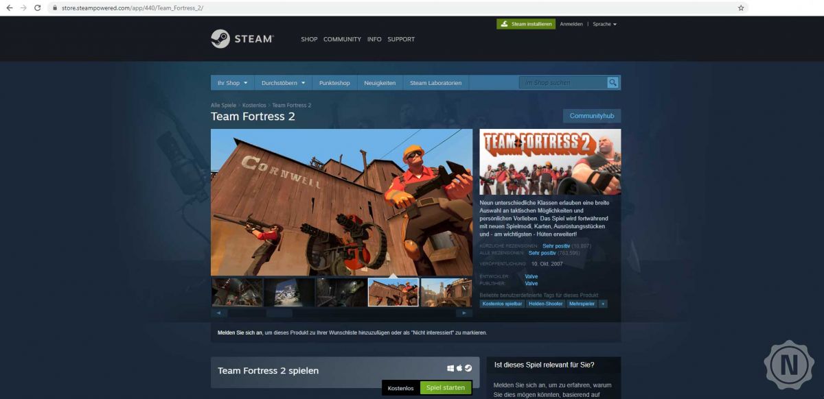 Kostenloses PC-Spiel Team Fortress 2