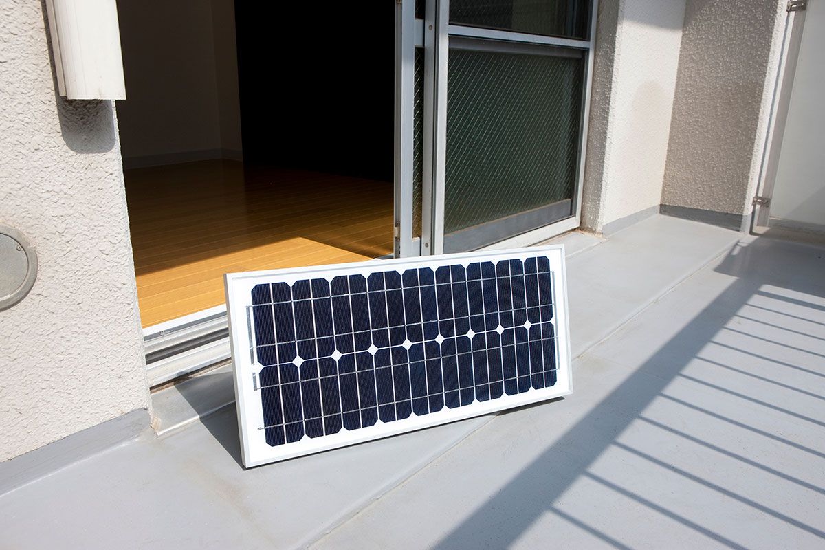 Mini-Solaranlage auf Balkon