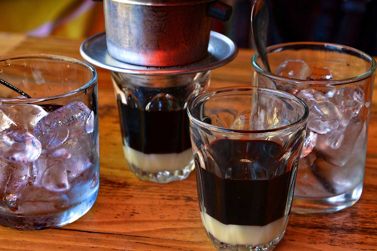 Vietnamesischer Eiskaffee in drei Varianten