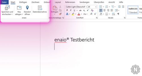 enaio-Office-Add-On in Word