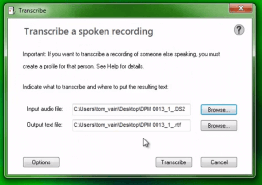 Spracherkennungssoftware Dragon Professional Individual Transkription