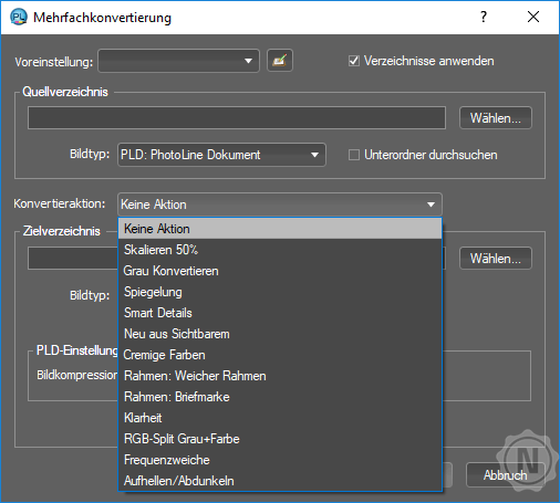 Photoline Mehrfachkonventierung