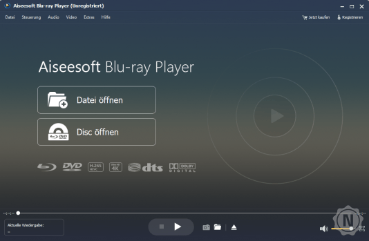 Aiseesoft Blu-ray Player - Nutzeroberfläche
