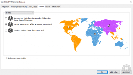 WinDVD - Regionalcode ändern