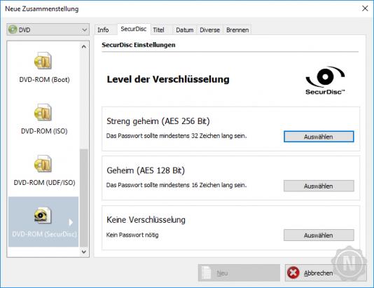 Nero Burning Rom Verschlüsselung