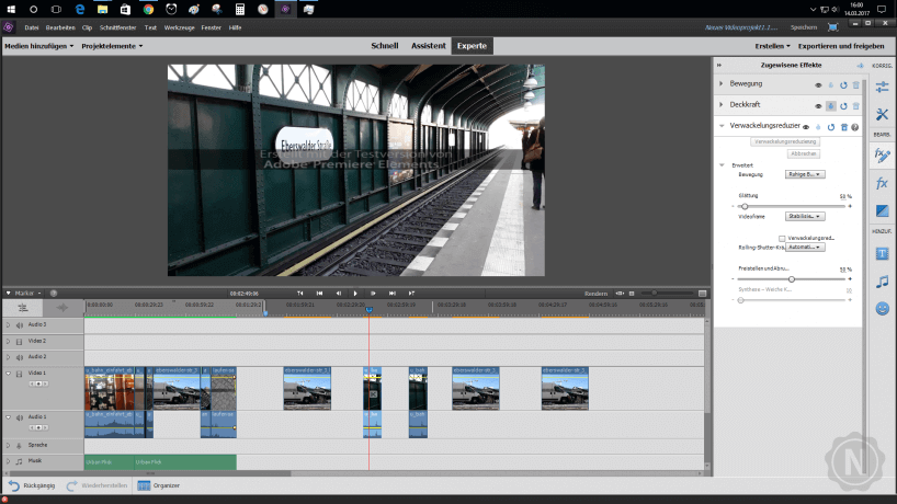 Adobe Premiere Elements Bildstabilisierung