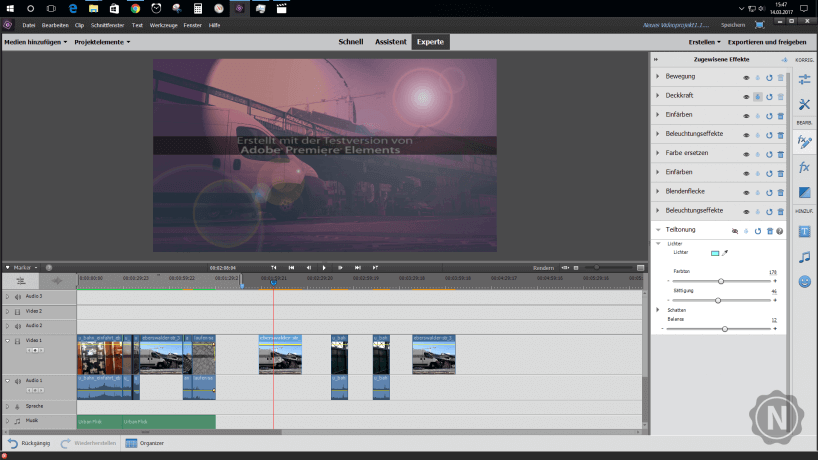 Adobe Premiere Elements Effekte Screenshot