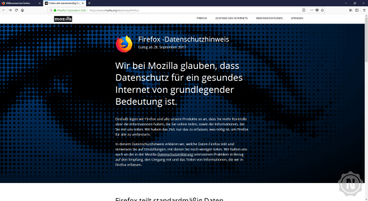 Firefox Datenschutzhinweis