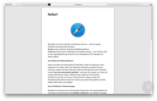 Safari im Test