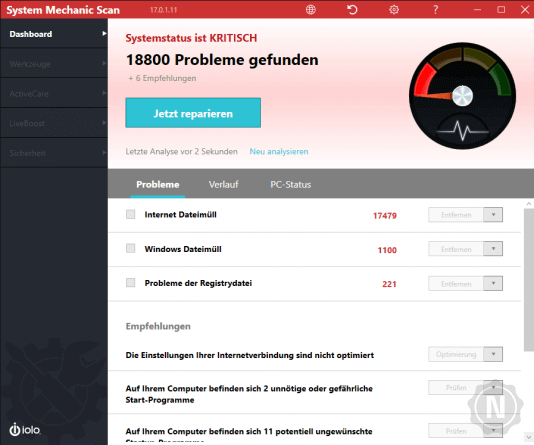 System Mechanic Pro Dashboard