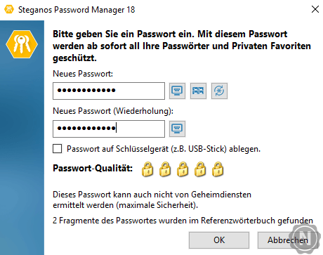 Steganos Passwort-Manager Masterpasswort