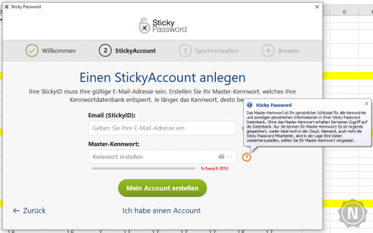 Sticky Password Anmeldung