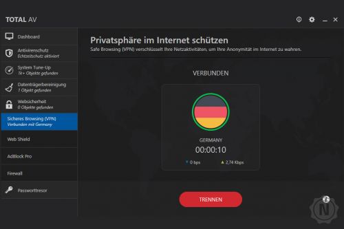 TotalAV Internet-Security - Uebersicht